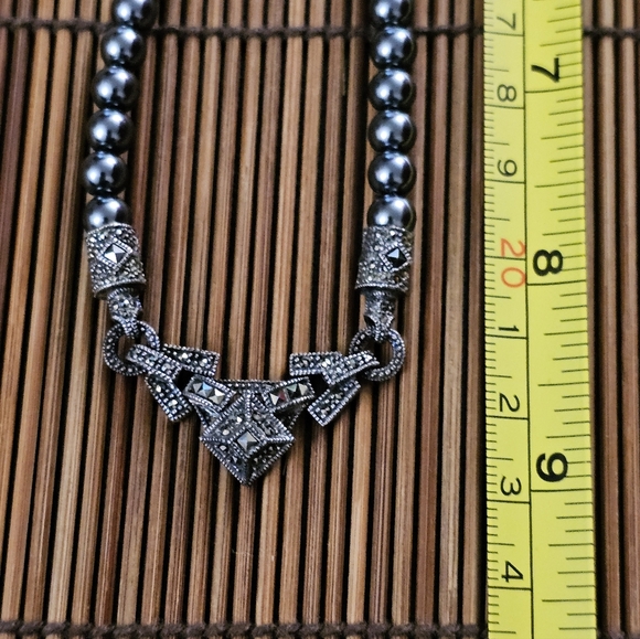 925 Silver Judith Jack Pearl,marcasite Necklace (Vintage) - Picture 13 of 15